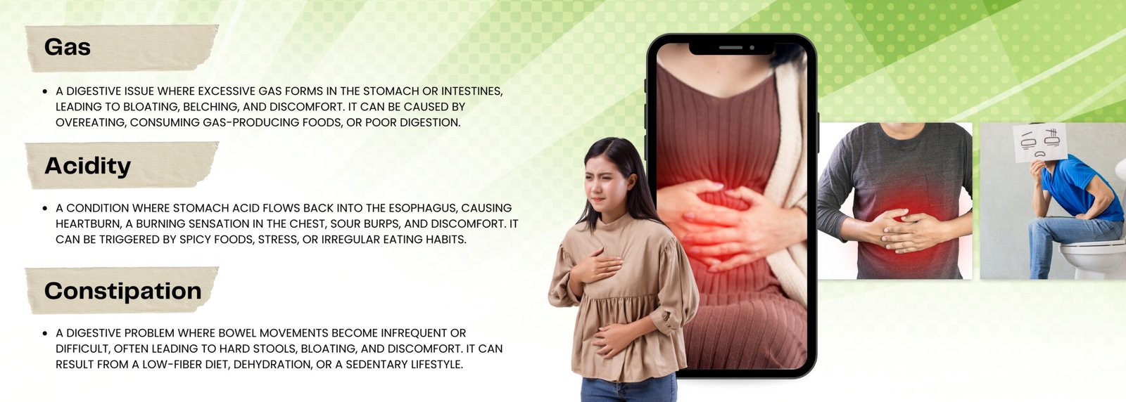 Gas acidity constipation