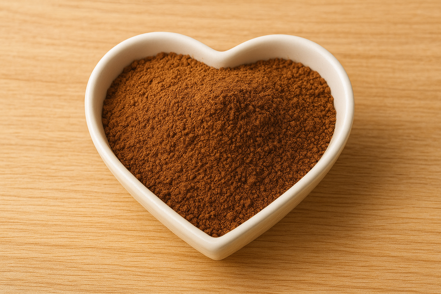 A heart-shaped bowl filled with Guggul powder