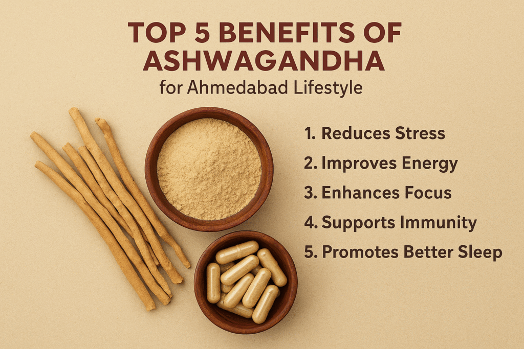Top 5 Benefits of Ashwagandha for Ahmedabad Lifestyle.